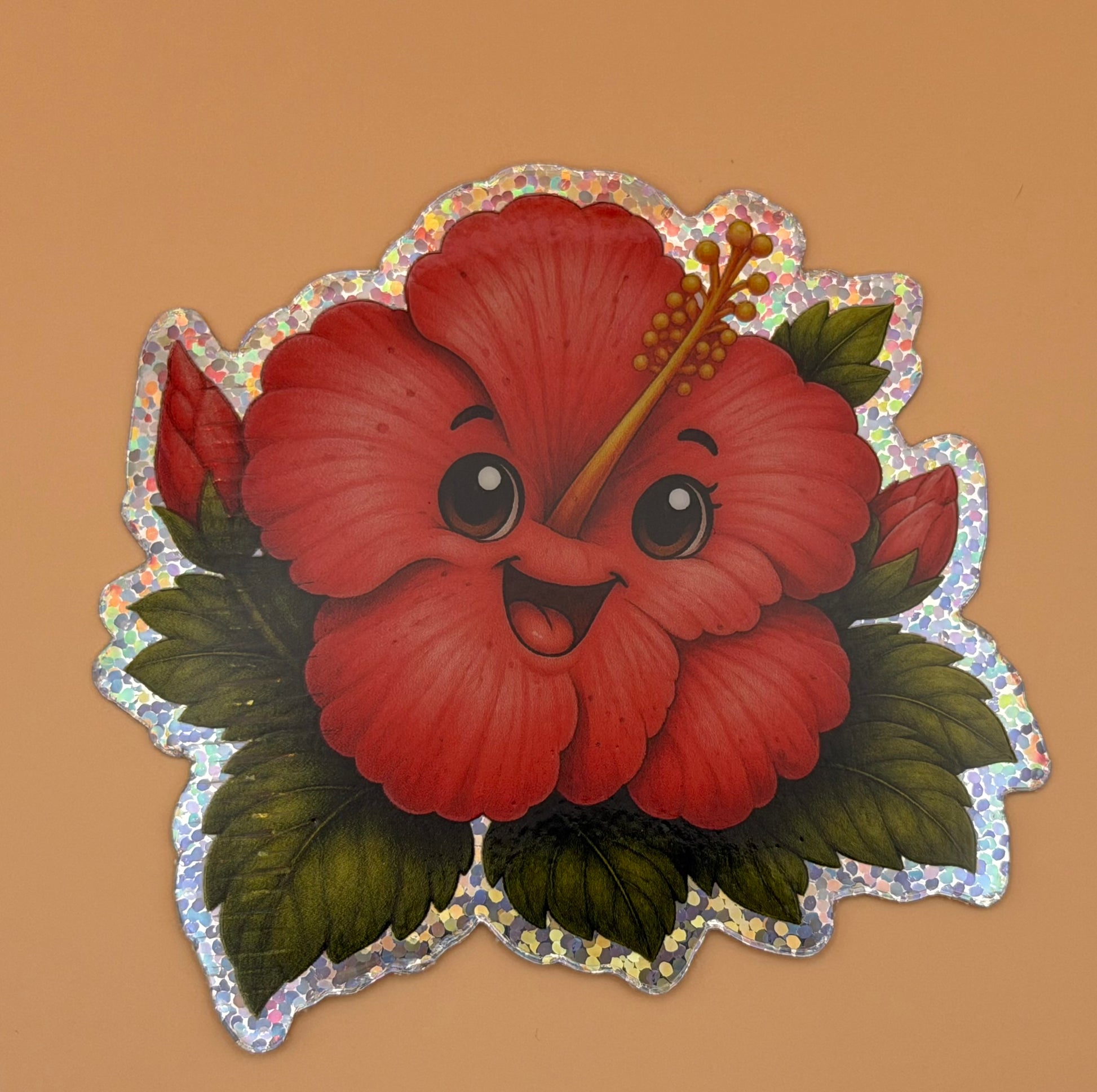 Hibiscus with Glitter Edge