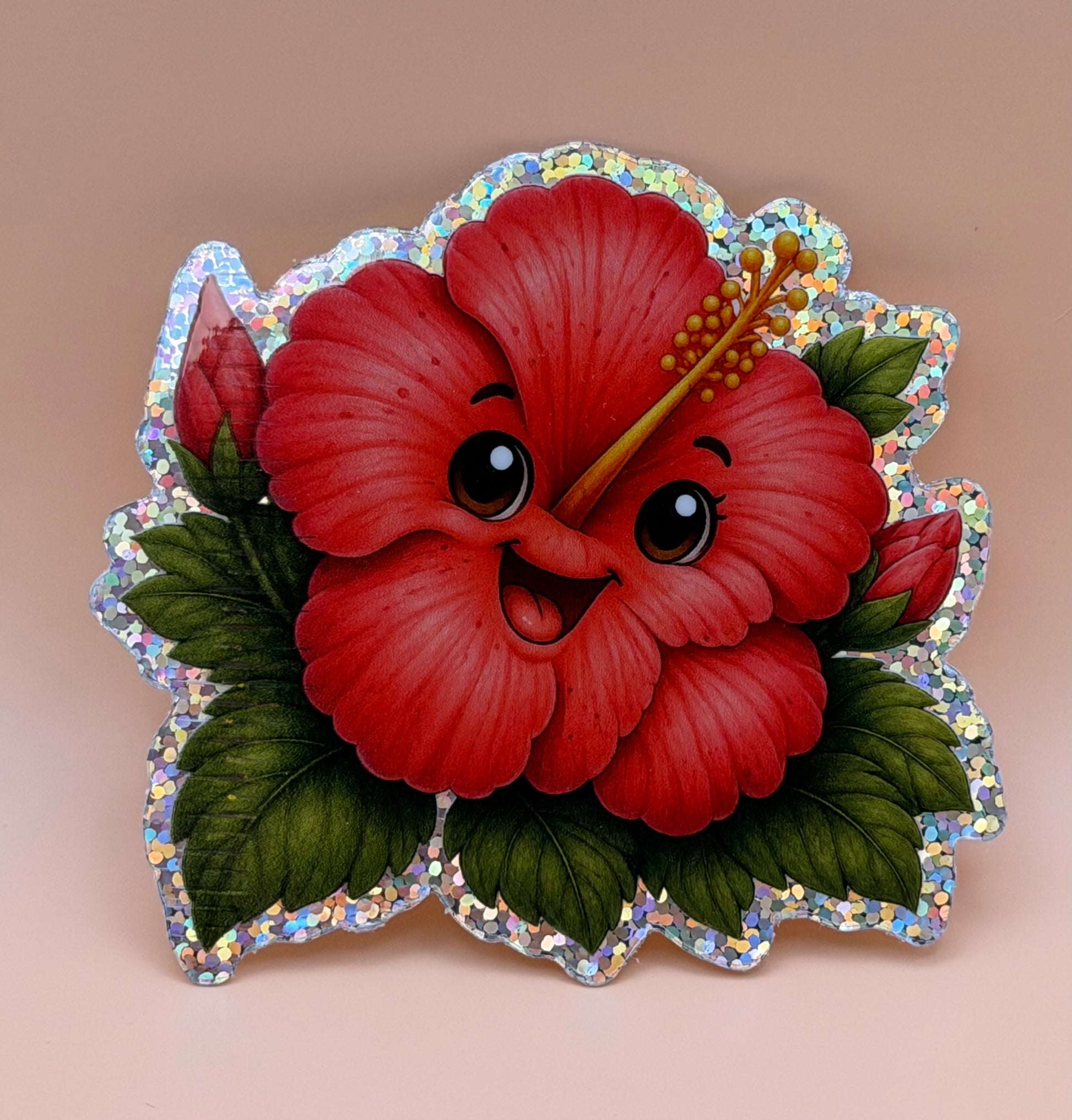 Hibiscus with Glitter Edge
