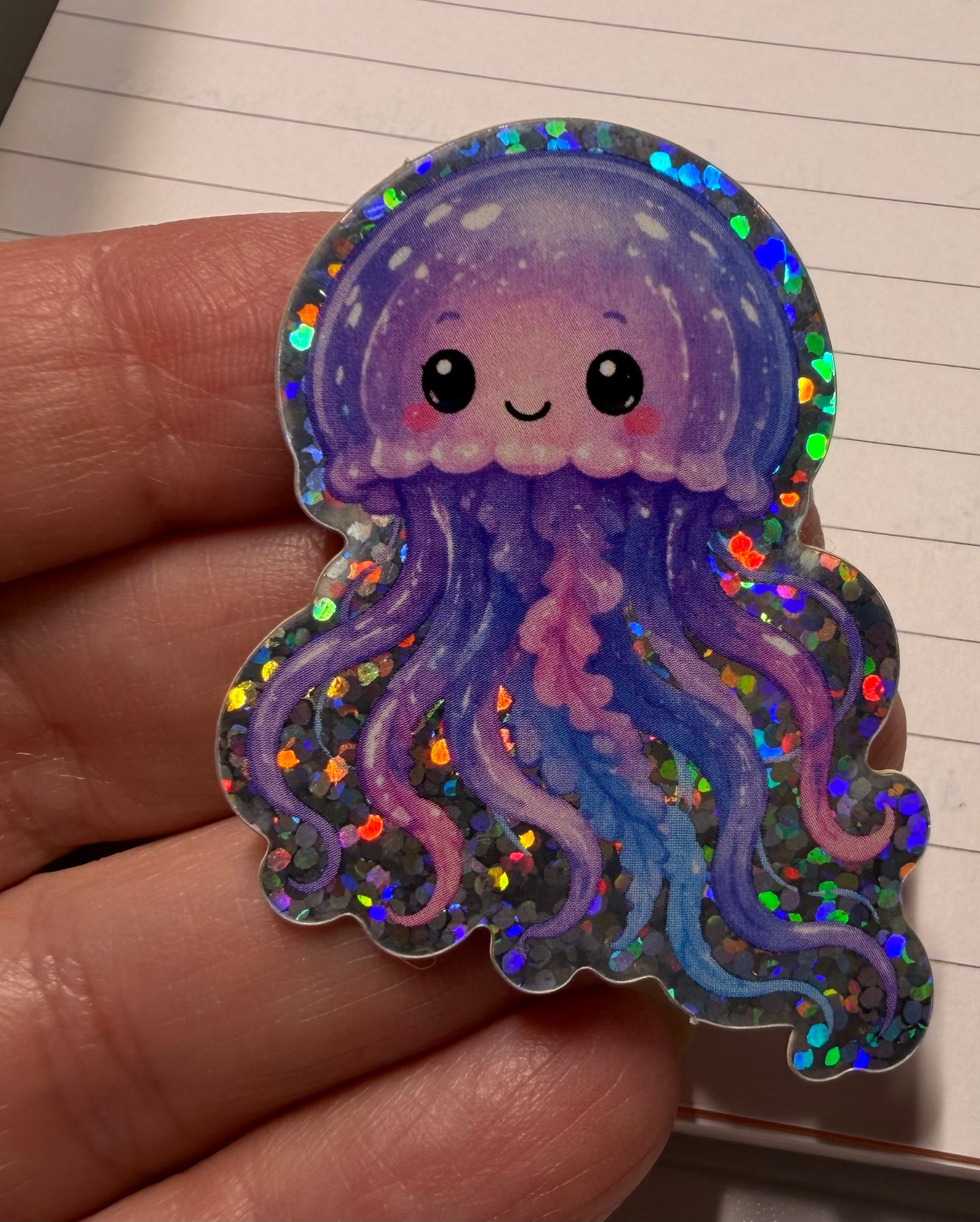 Glitter Jellyfish Sticker