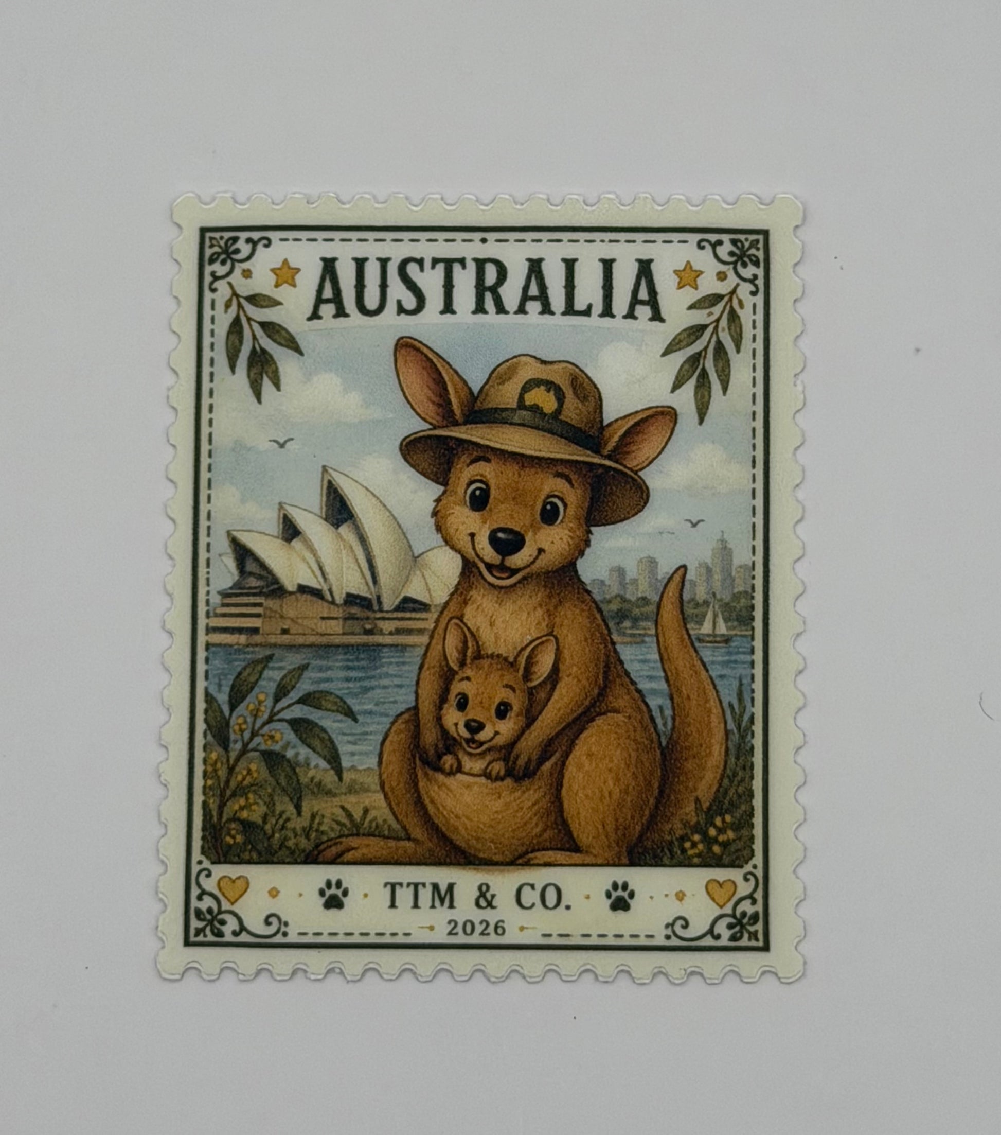 Australia Kangaroo Stamp Sticker