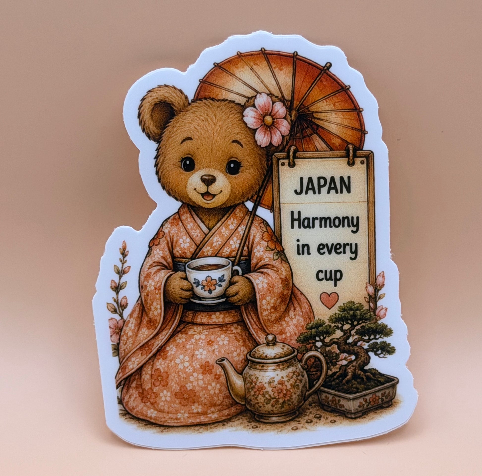 Japan Teddy Bear Tea Sticker