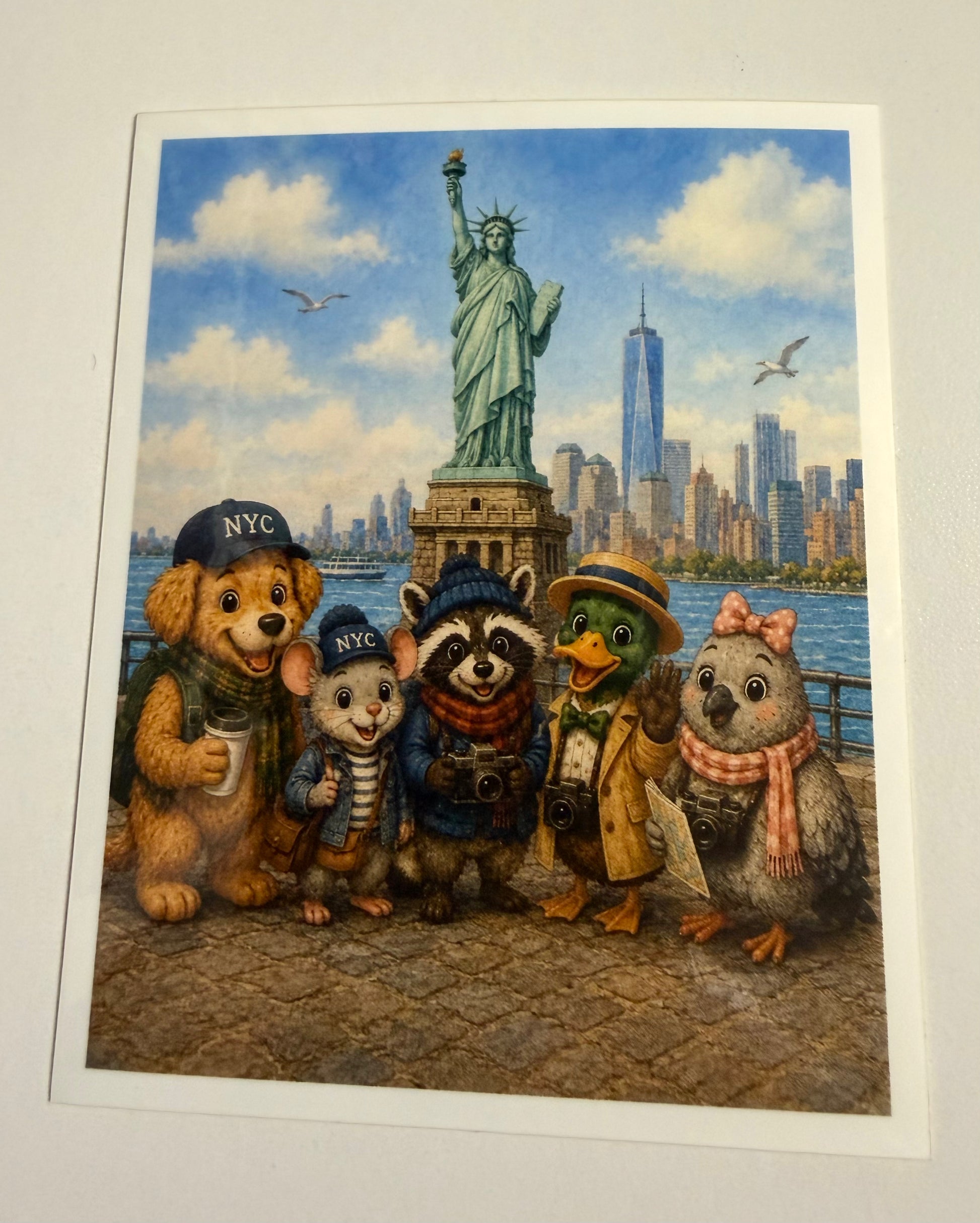 New York City Friends Sticker – Statue of Liberty Scene