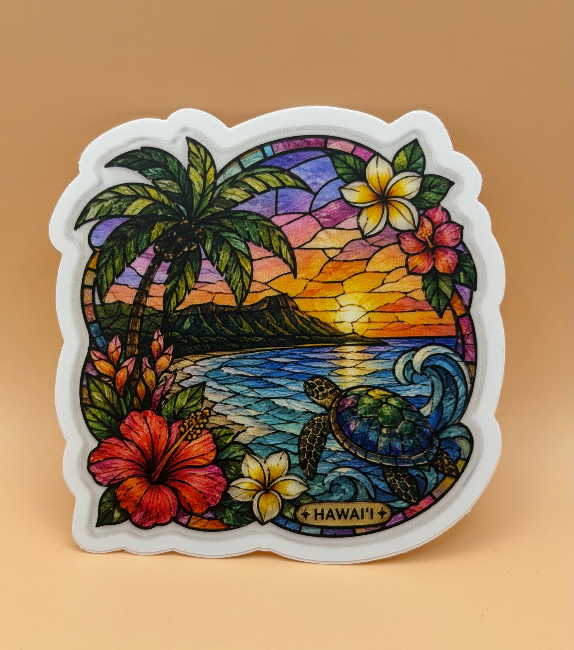 Hawaii Stained Glass Sticker