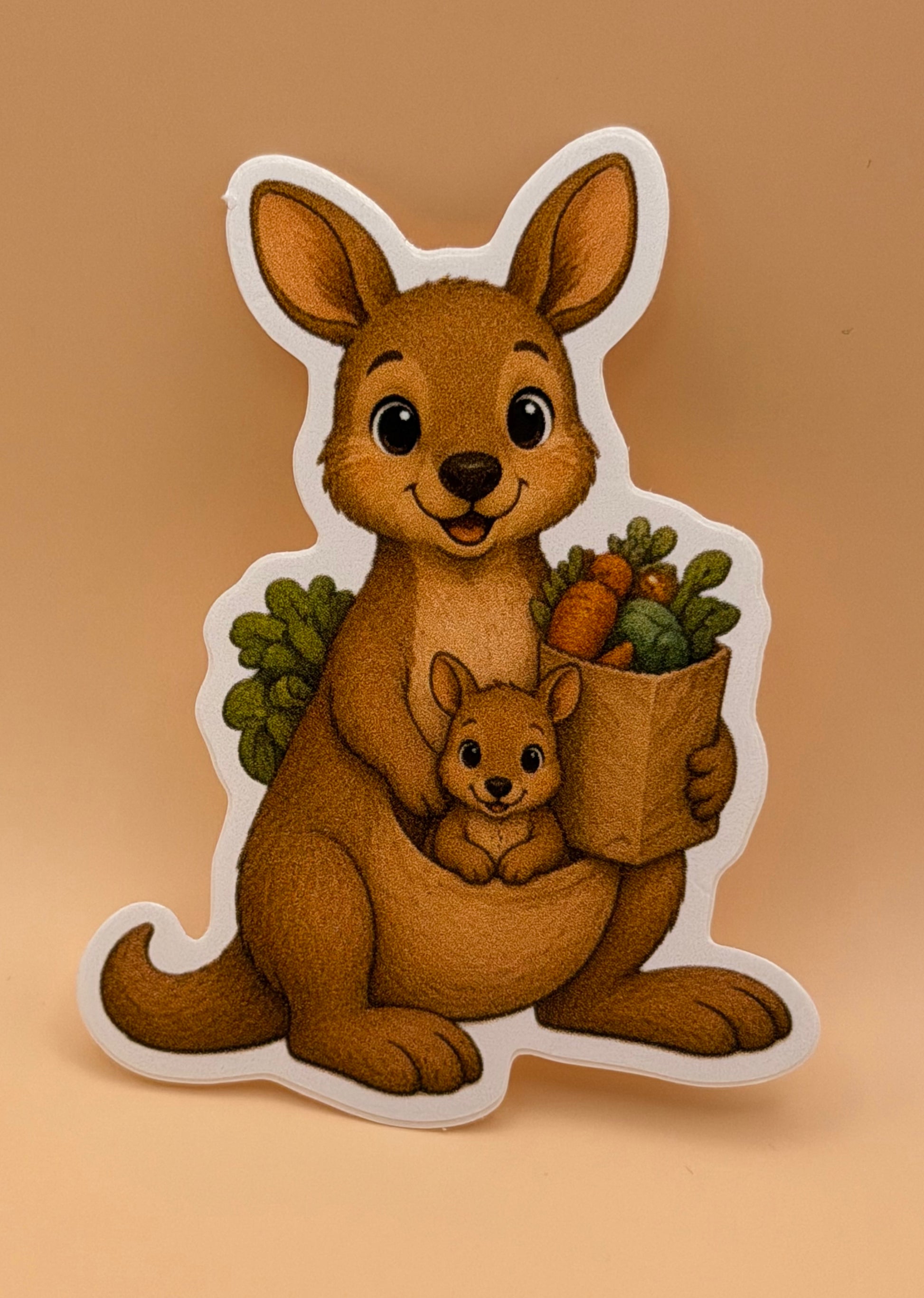 Kangaroo Mom with Groceries Sticker First Edition