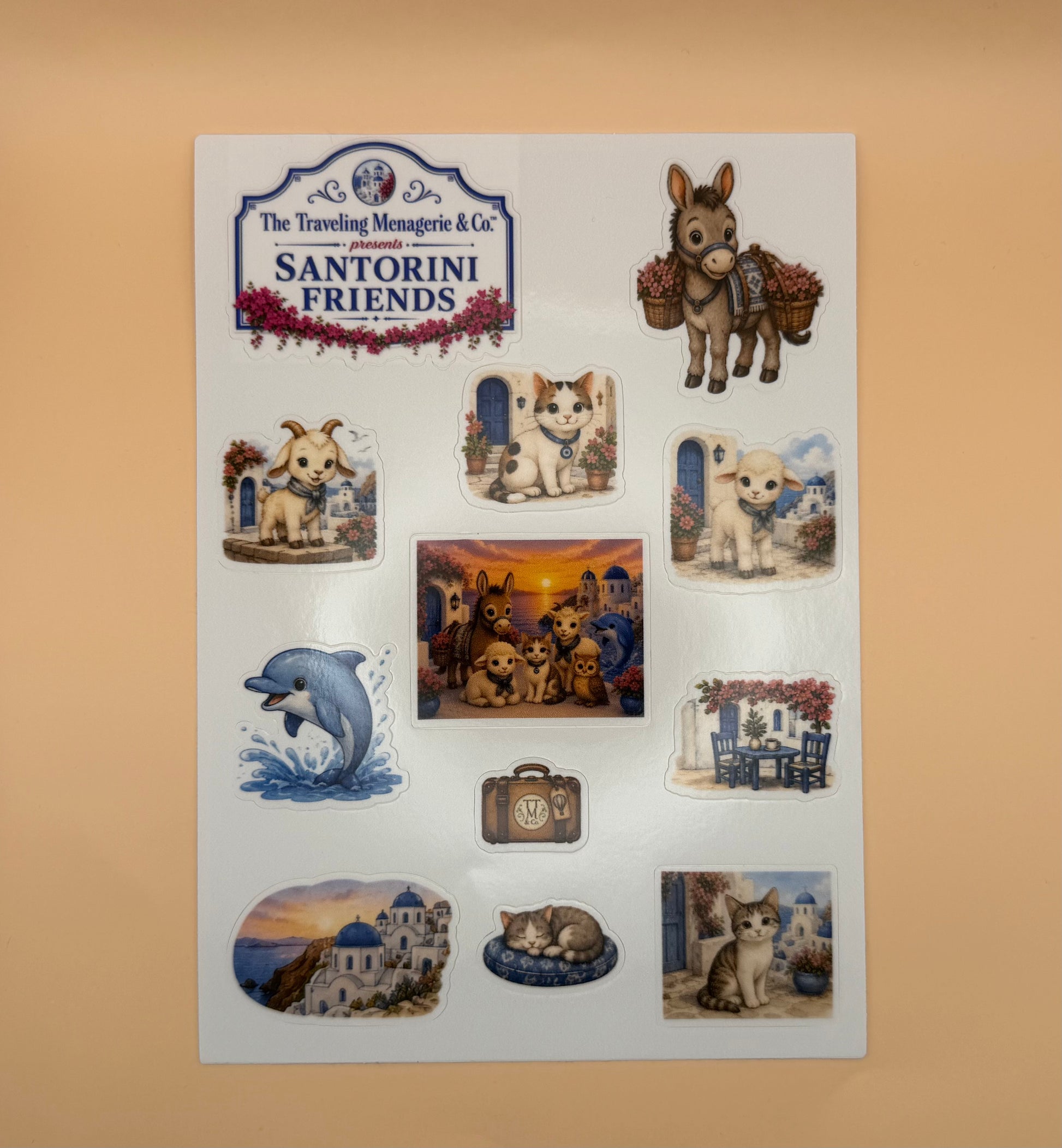 Santorini Friends Sticker Sheet
