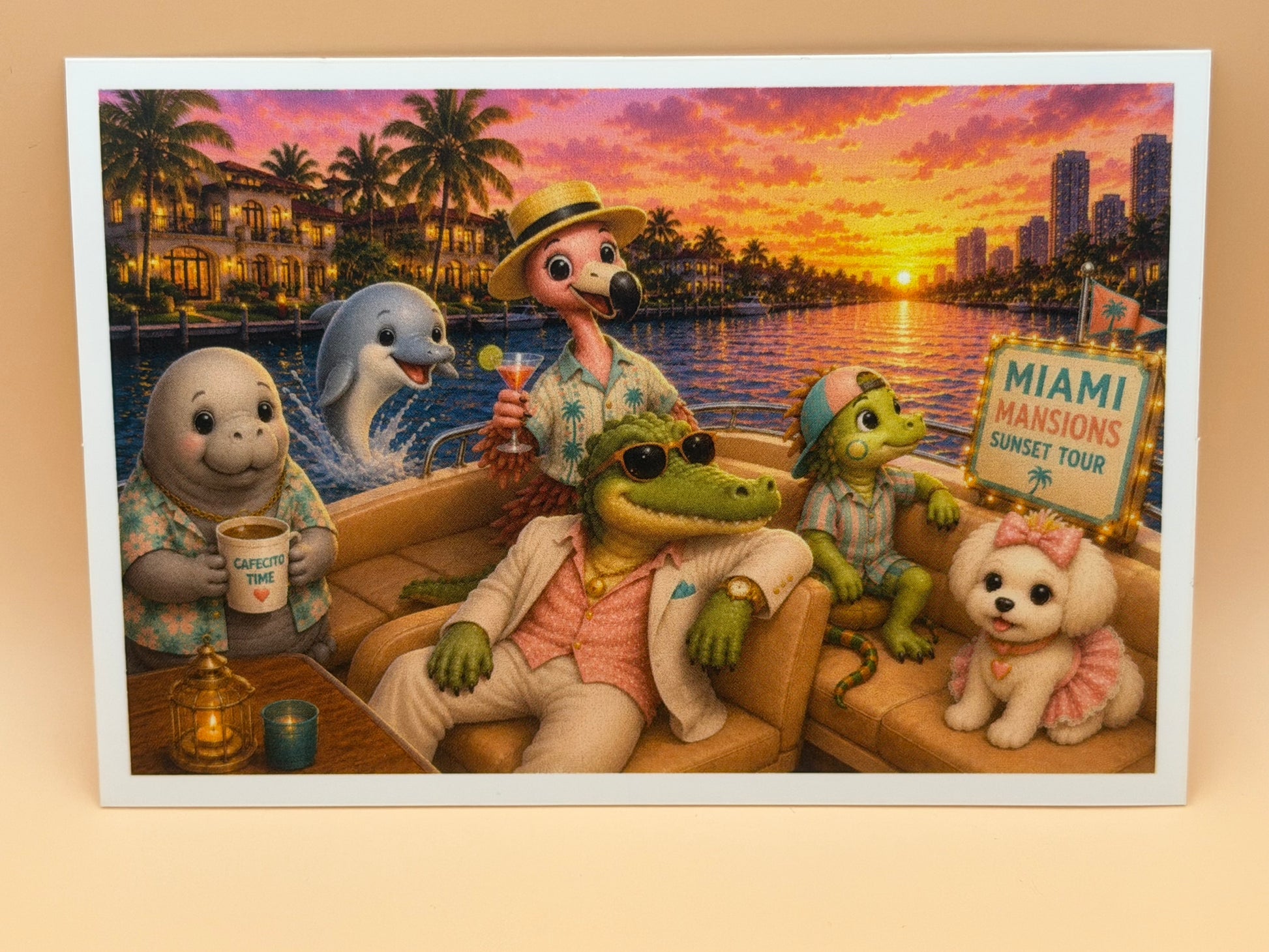Miami Friends Sunset Tour Scene Sticker