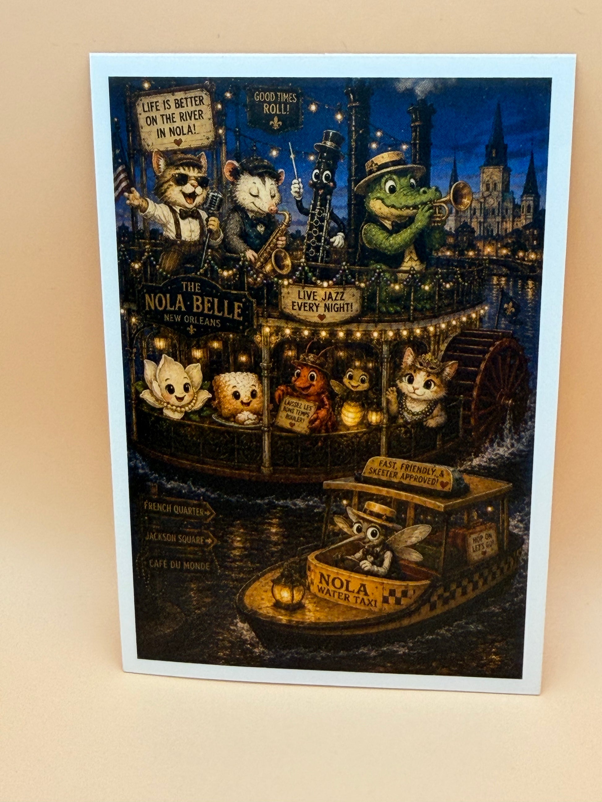 New Orleans Friends Riverboat Scene Sticker
