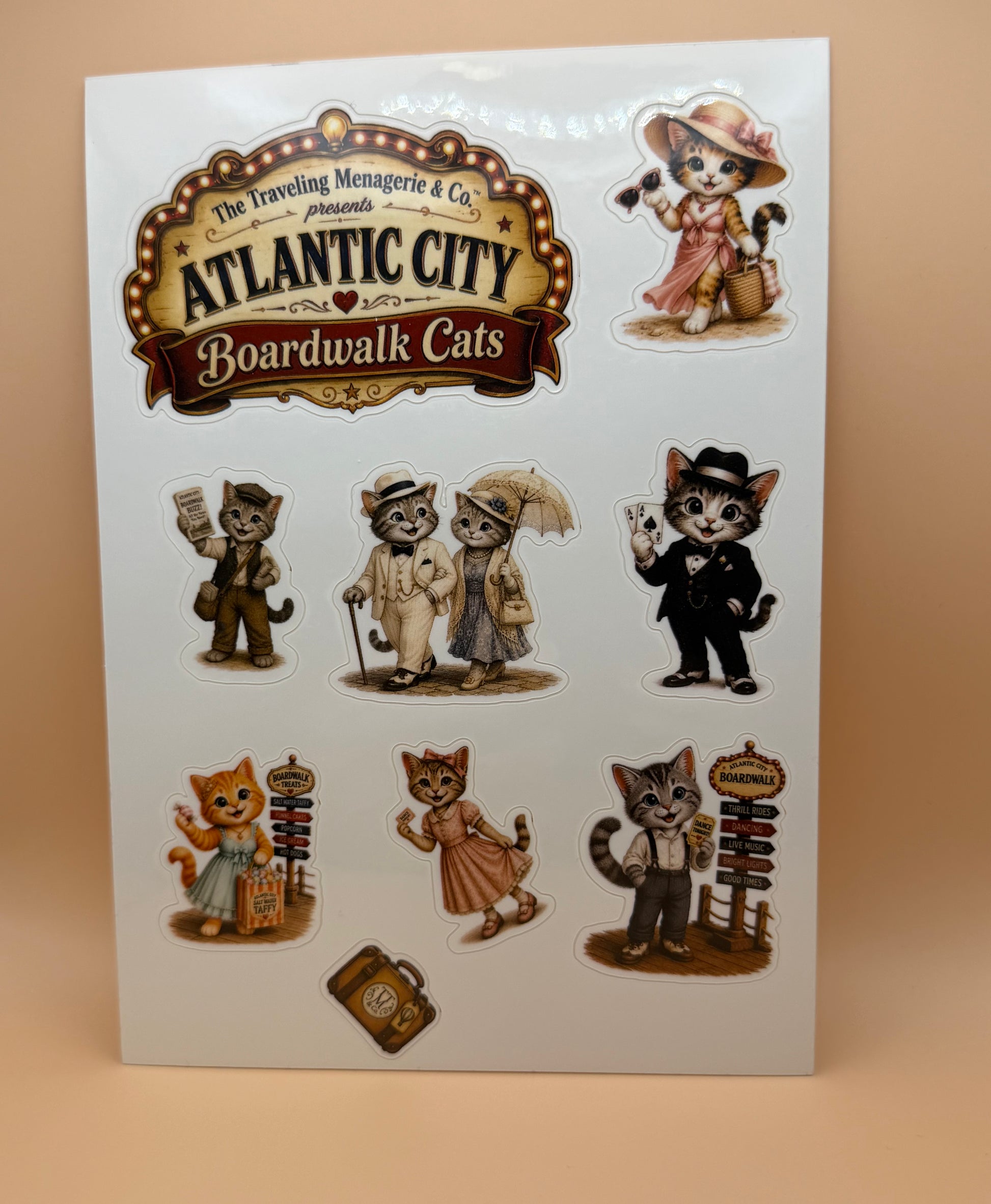Atlantic City Boardwalk Cats Sticker Sheet First Edition