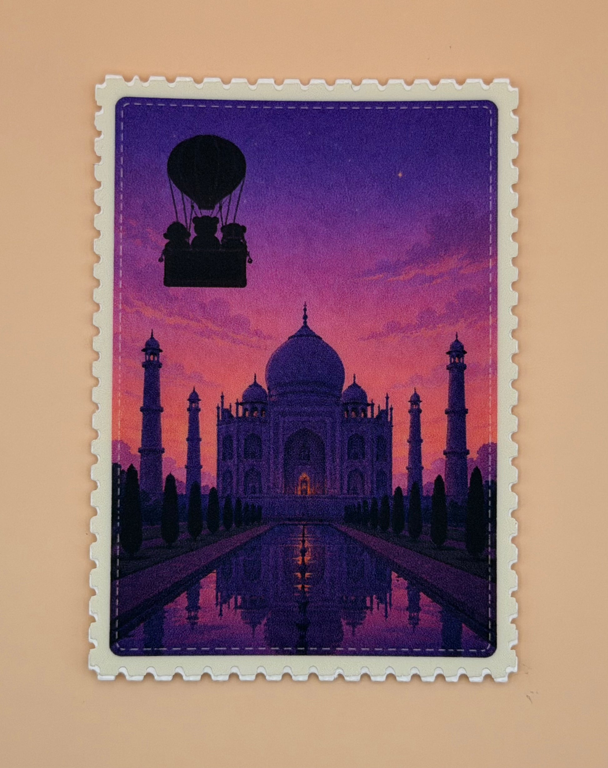 Taj Mahal India Silhouette Menagerie Sticker Stamp