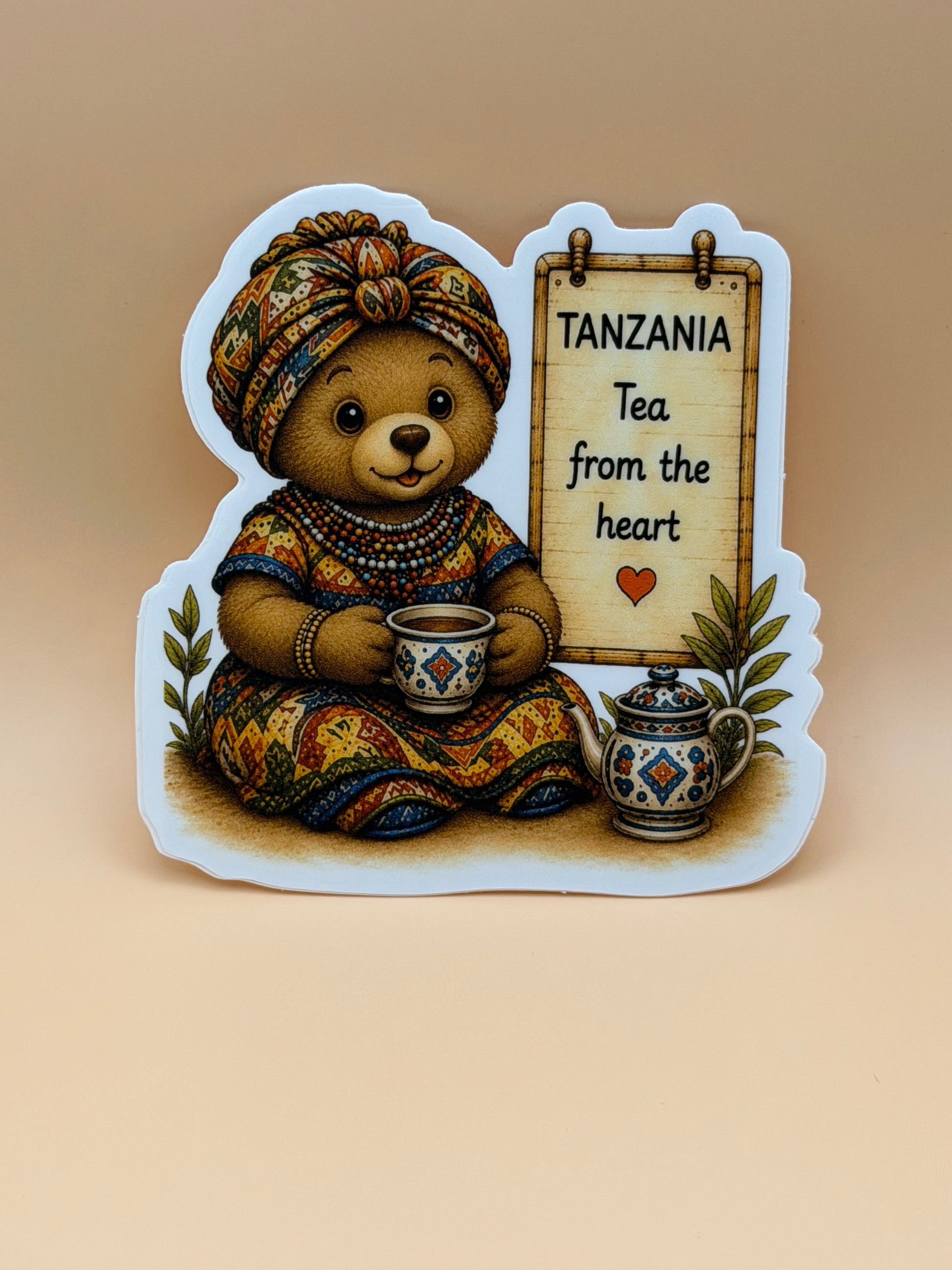 Tanzania International Teddy Bear Tea Sticker