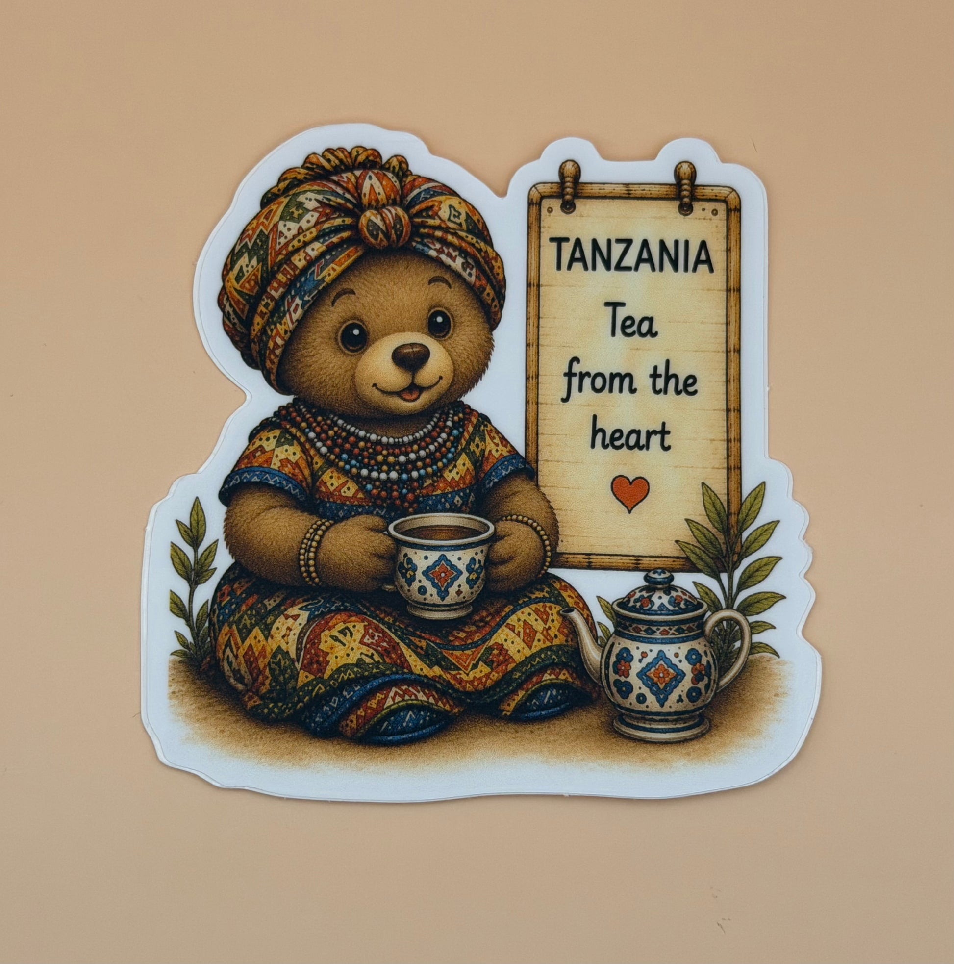 Tanzania International Teddy Bear Tea Sticker
