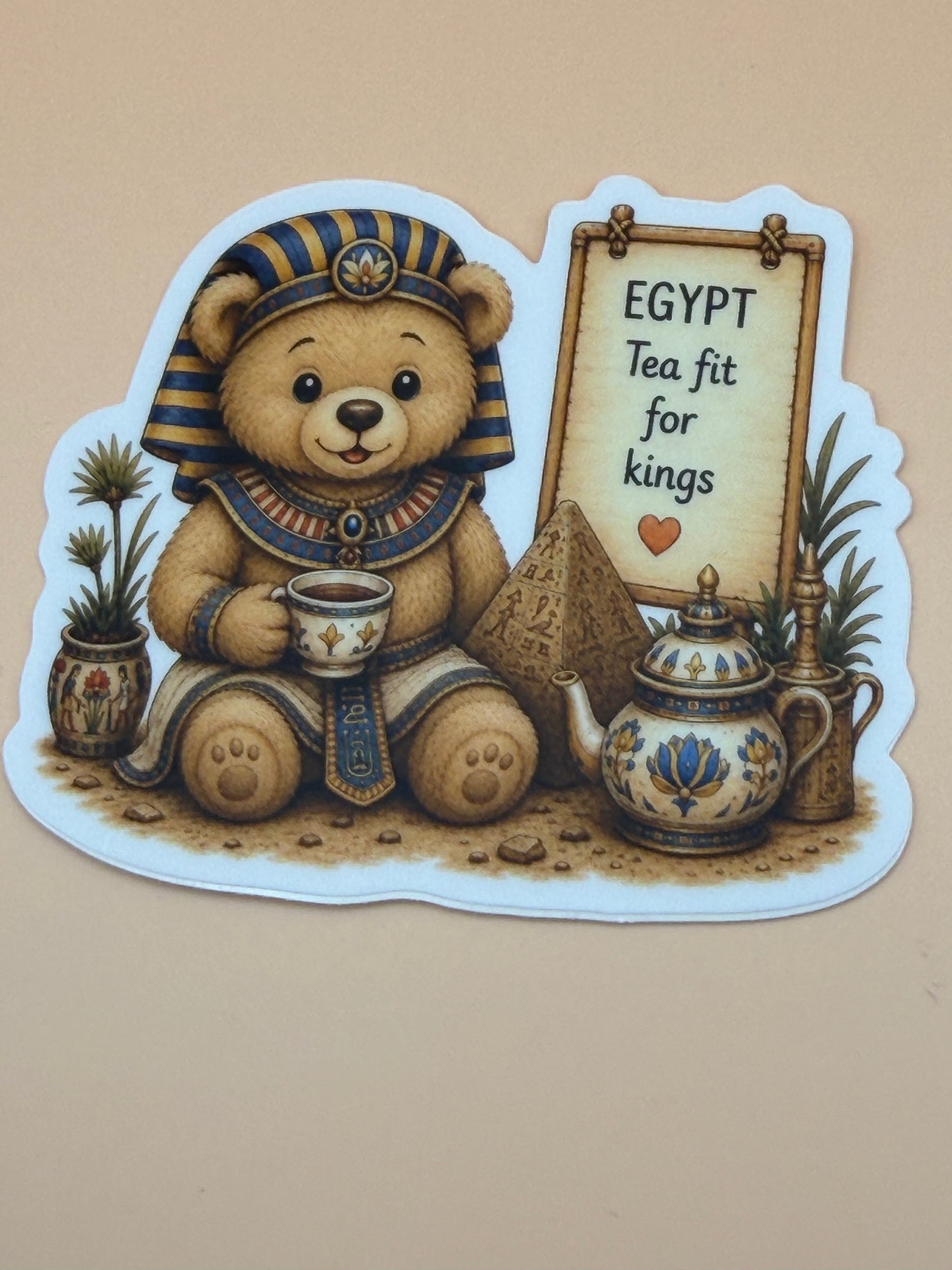 Egypt International Teddy Bear Tea Sticker