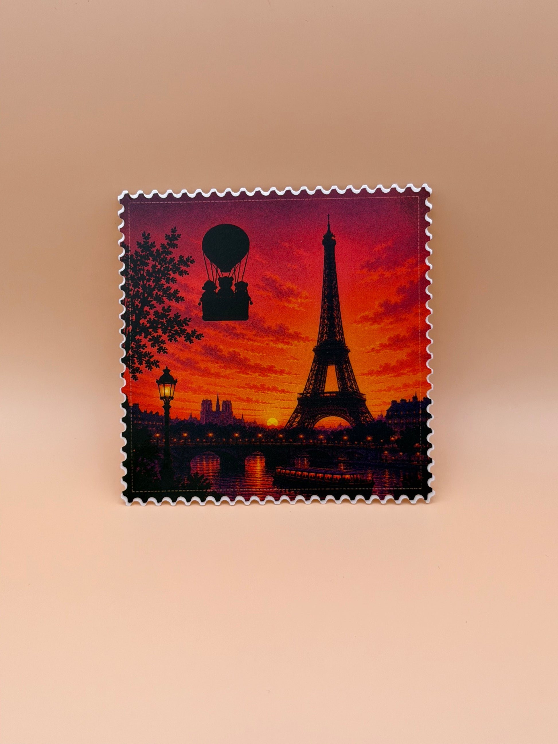 Paris Silhouette Menagerie Stamp Sticker First Edition Square