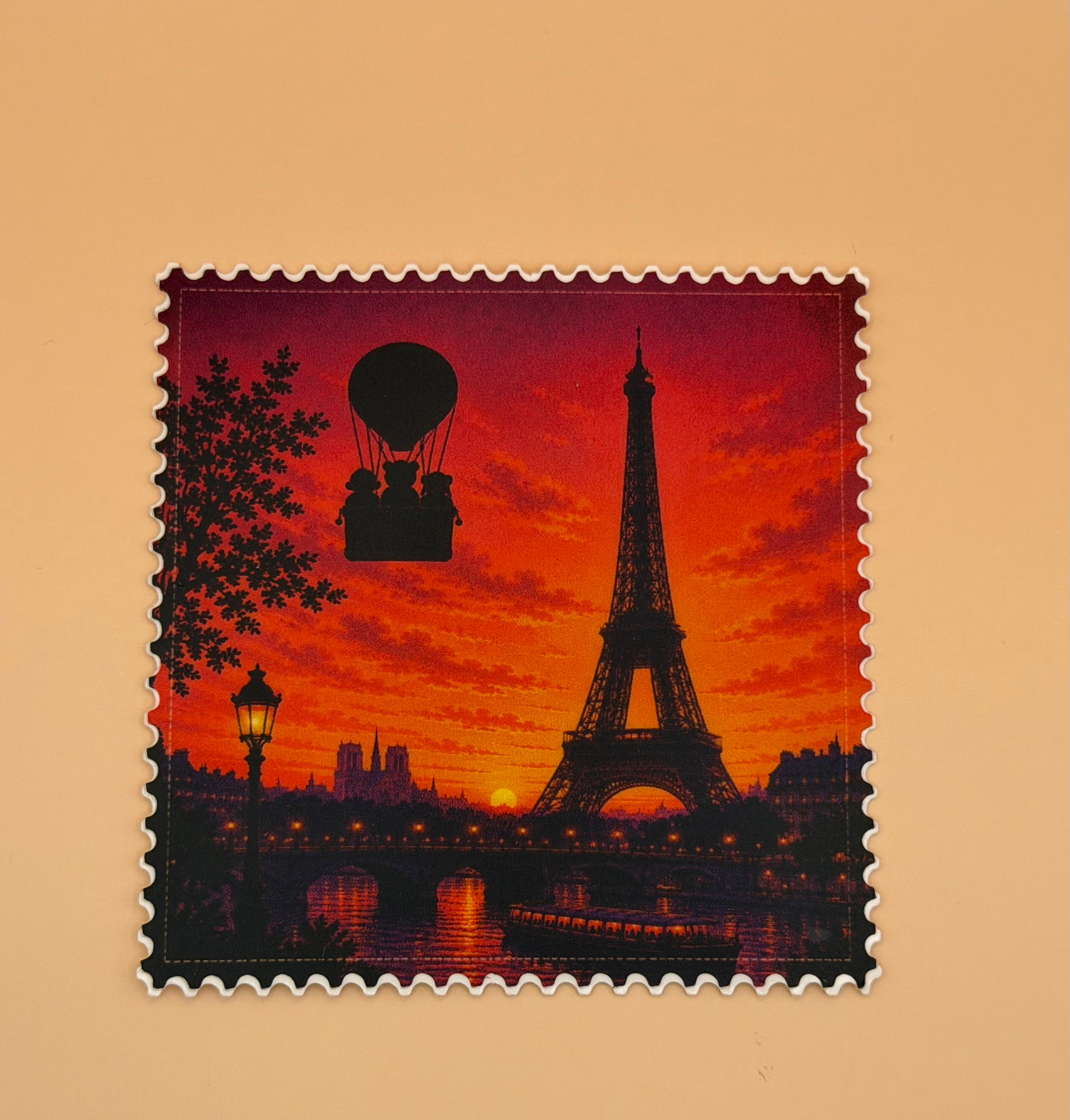Paris Silhouette Menagerie Stamp Sticker First Edition Square