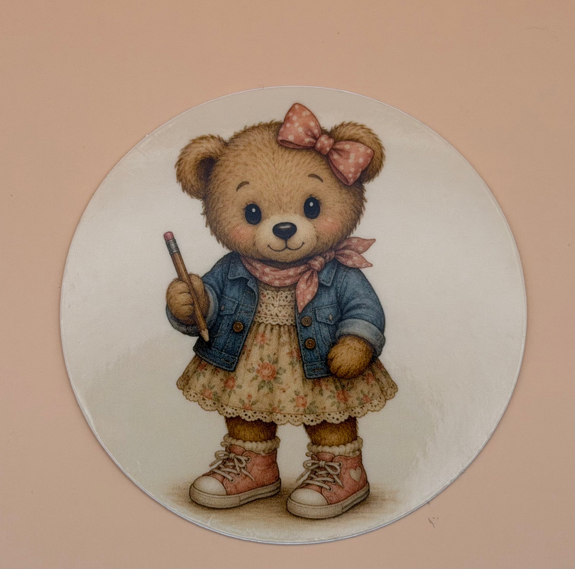 Teddy Bear Artist with Pencil