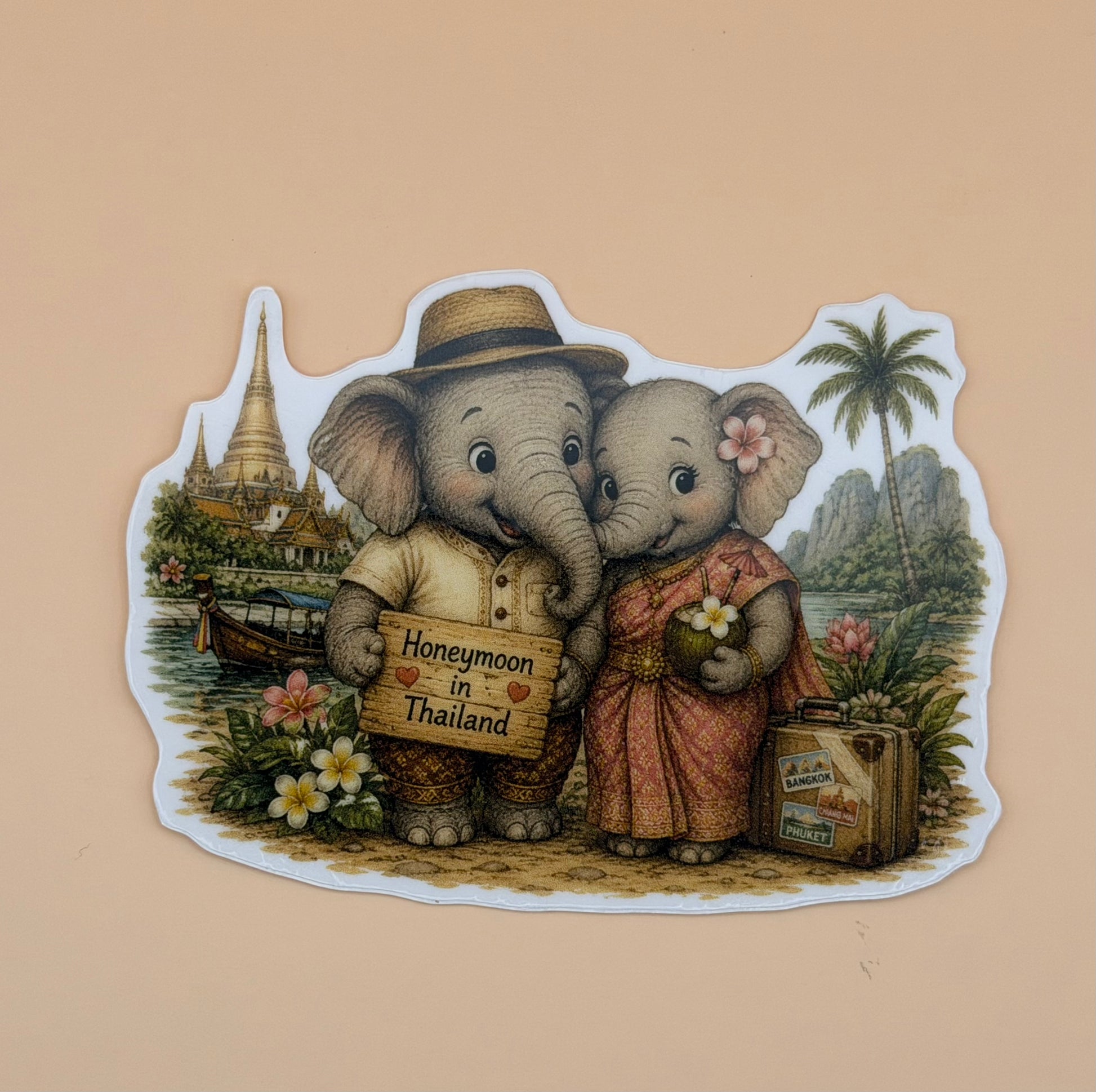 Thailand Honeymoon Elephant  Couple