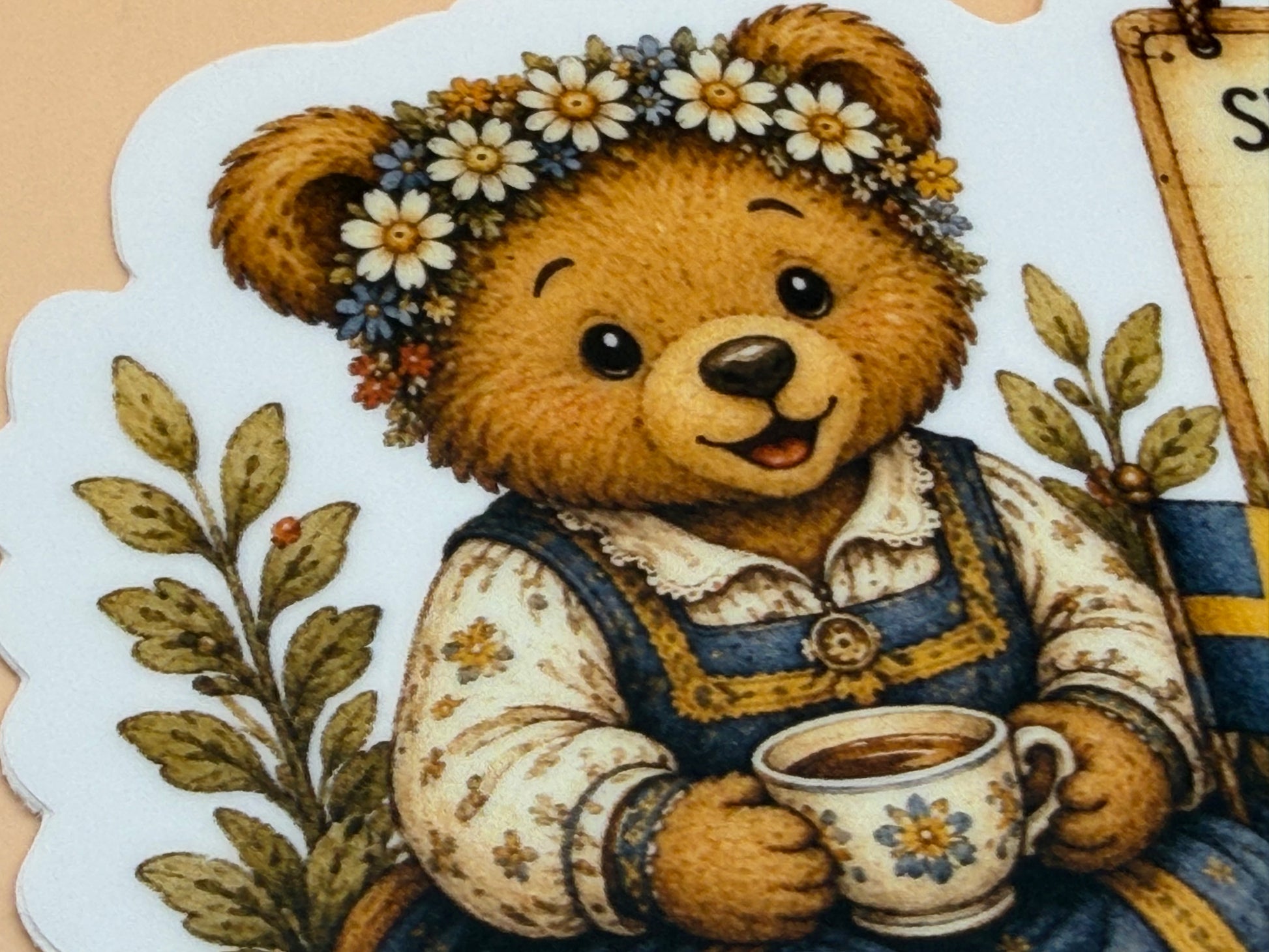 Sweden International Teddy Bear Tea Sticker (3x3)