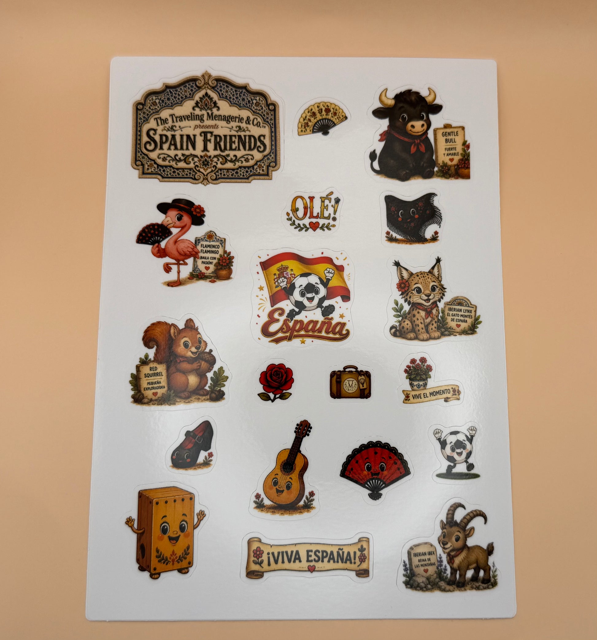 Spain Friends Sticker Sheet