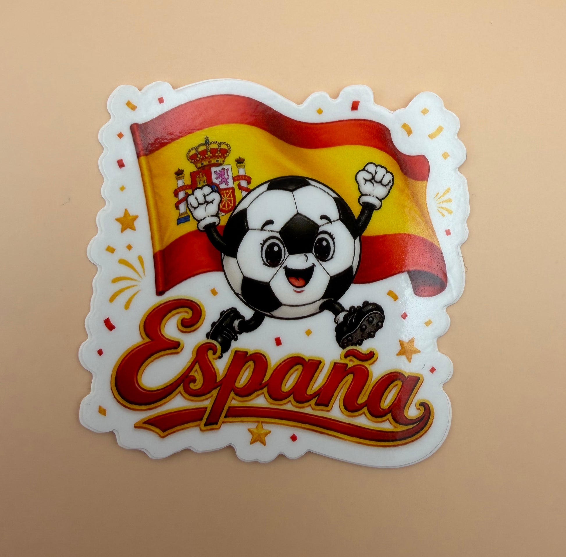 España Futbol Soccer Sticker Celebrating Win | Glossy 2x2