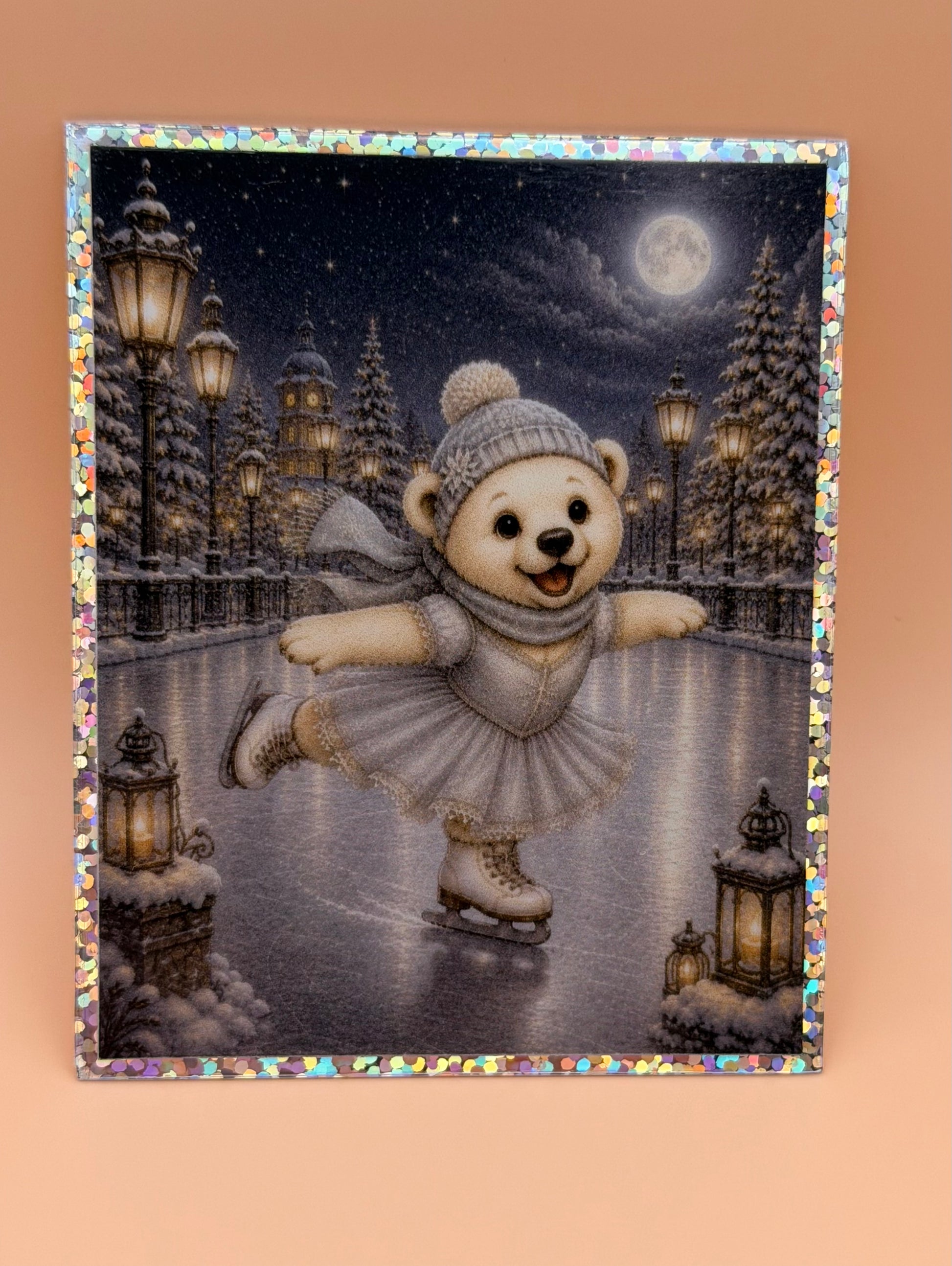Princess Berry Ice Skating Sticker | Glitter Border