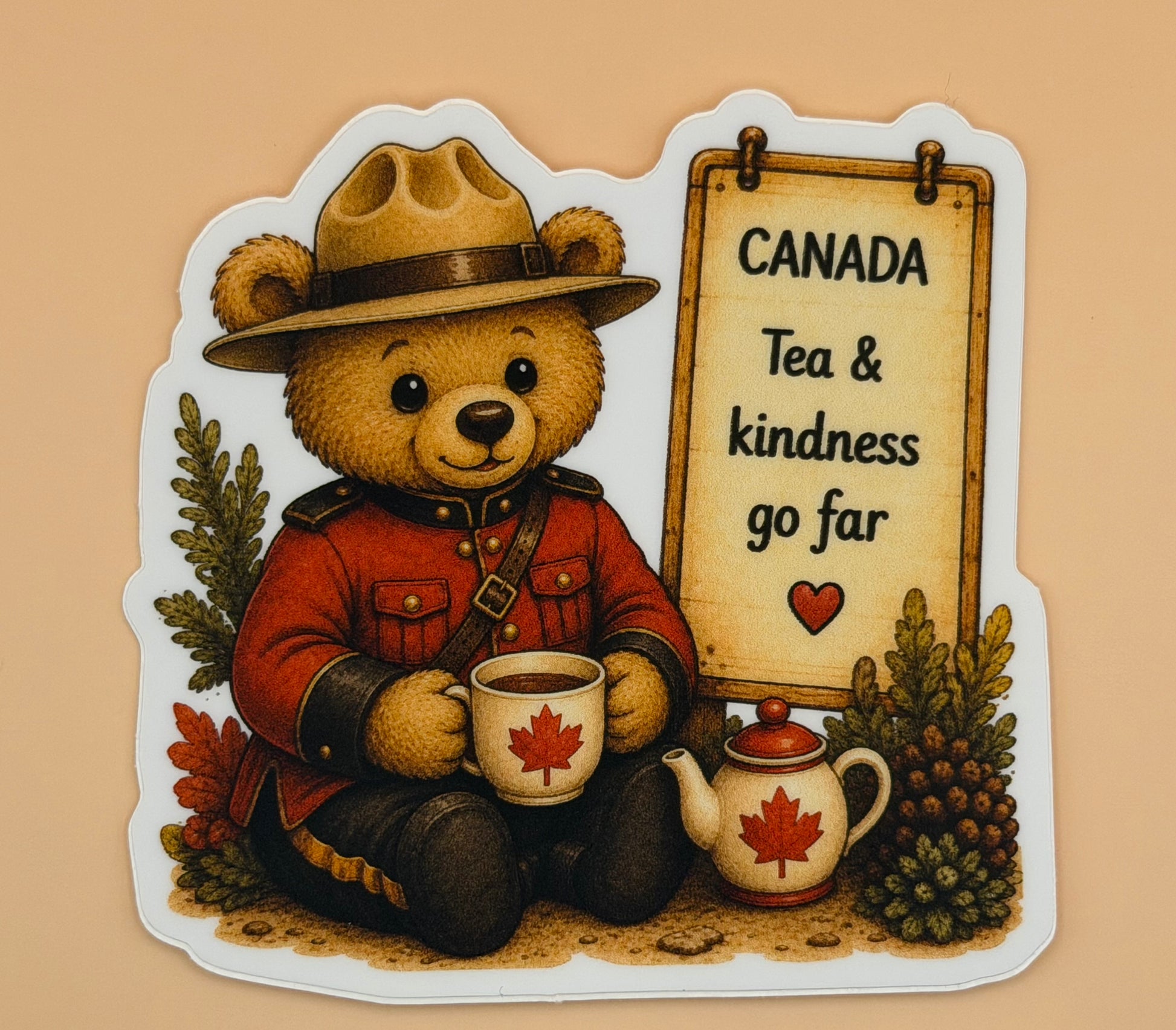 Canada Teddy Bear Tea Sticker