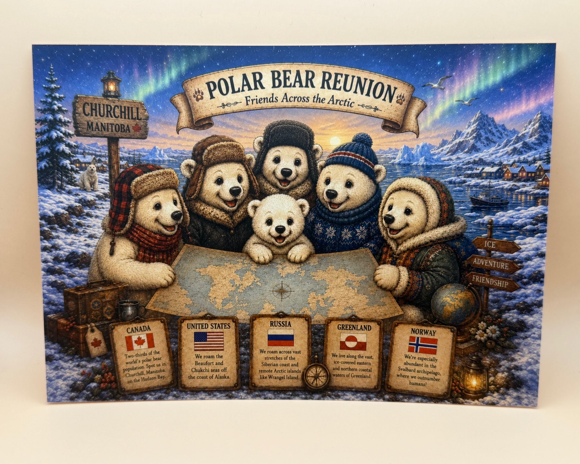 Polar Bear Reunion Postcard
