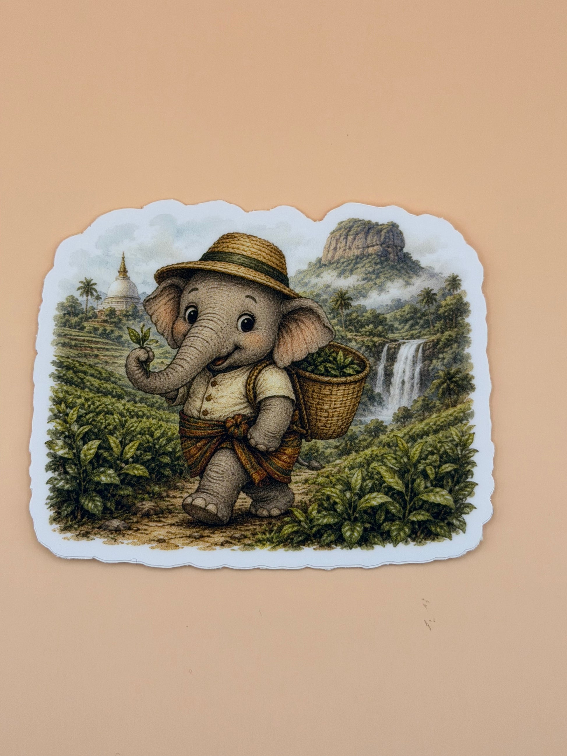 Sri Lankan Boy Elephant Matte Sticker
