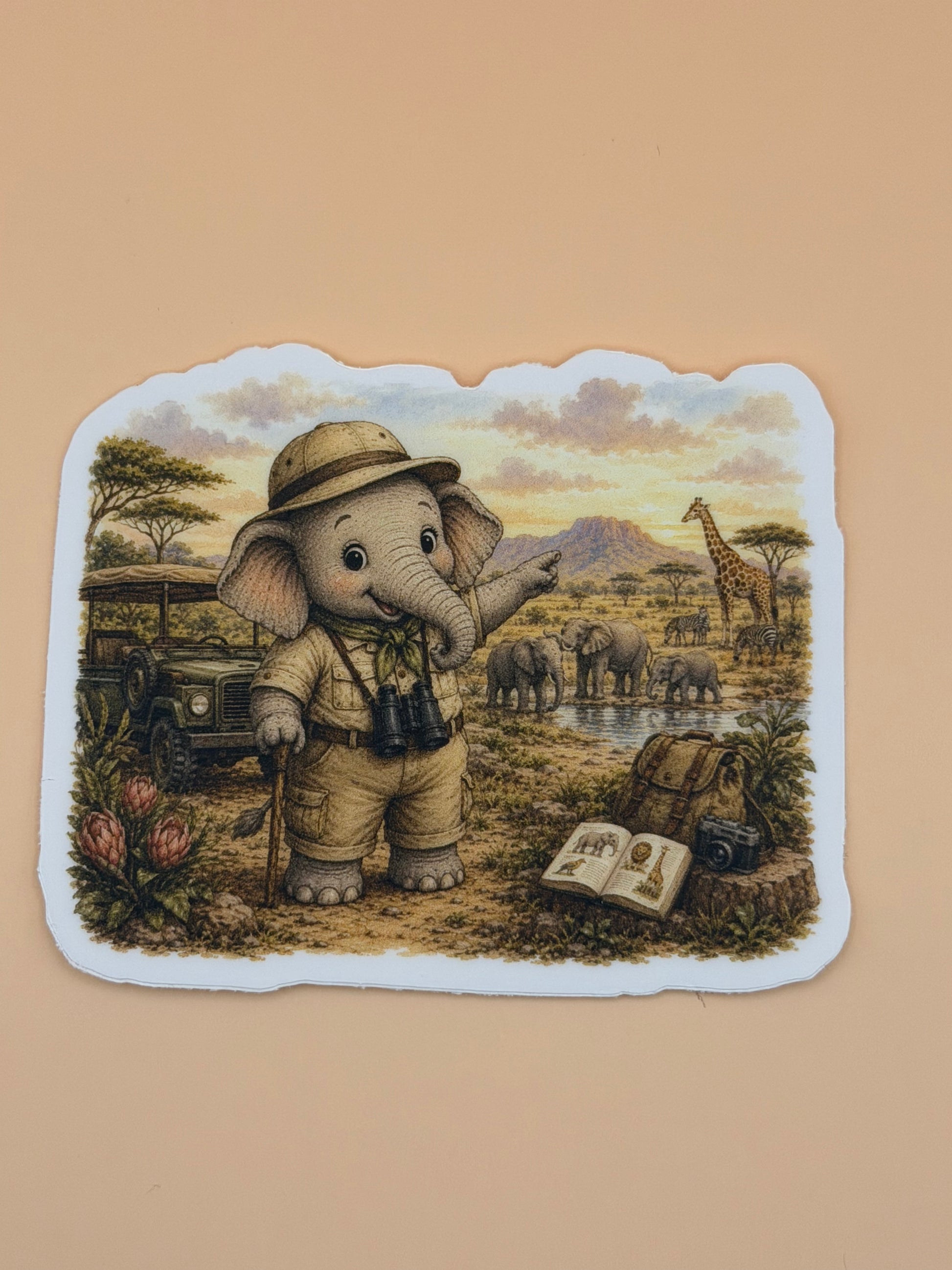 Safari Elephant Matte Sticker