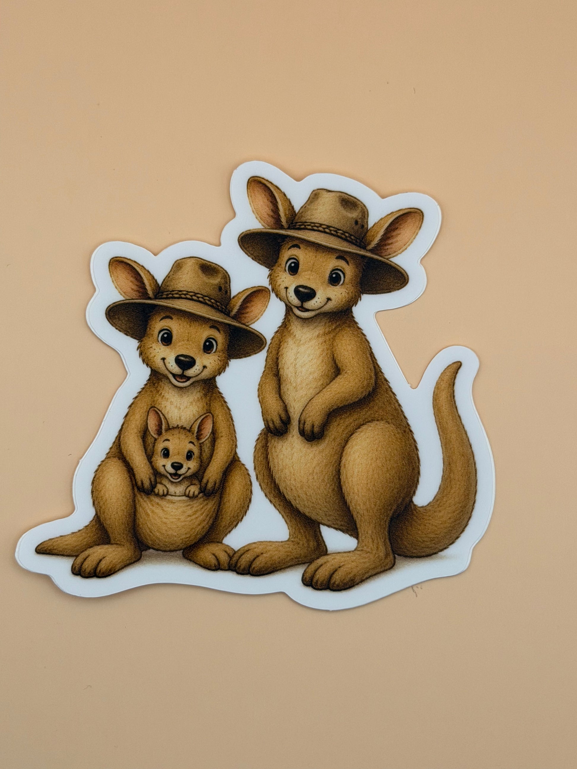 Kangaroo Family Matte Sticker